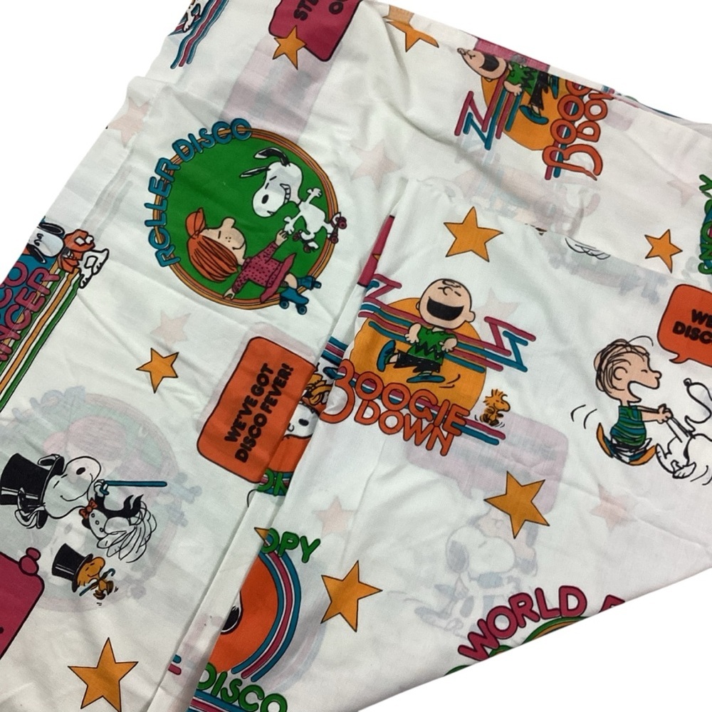 Vintage Peanuts Charlie Brown flat sheet 80 x 85 - Picture 1 of 6